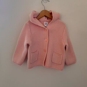 GAP Pink Knit Hooded Jacket for Kids